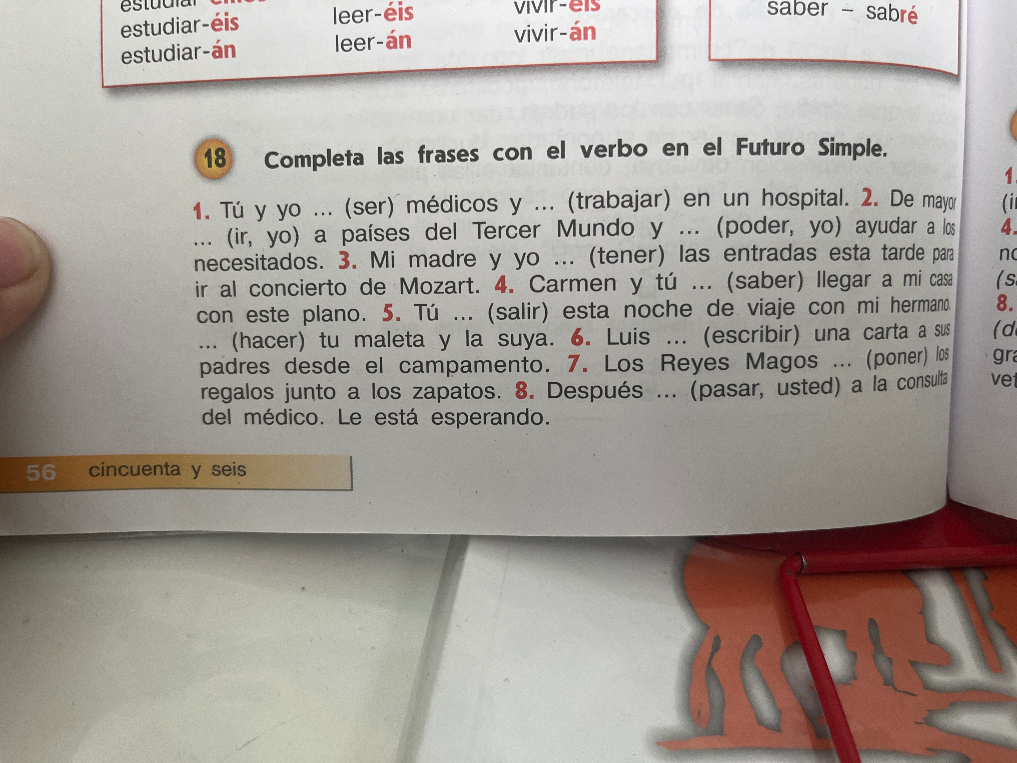 Completa las frases con el verbo en el Futuro Simple.