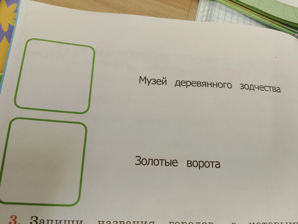 Придумай маленькие условные знаки достопримечательностям разных городов. Нанеси эти знаки на карту
