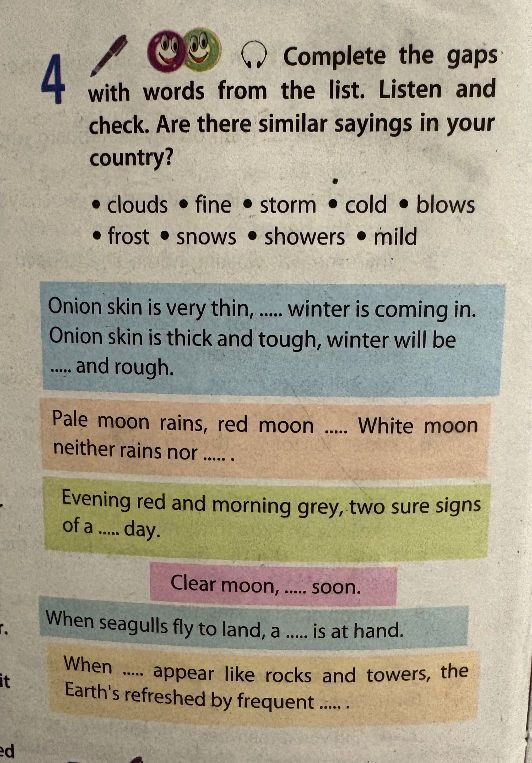 Complete the gaps with words from the list.