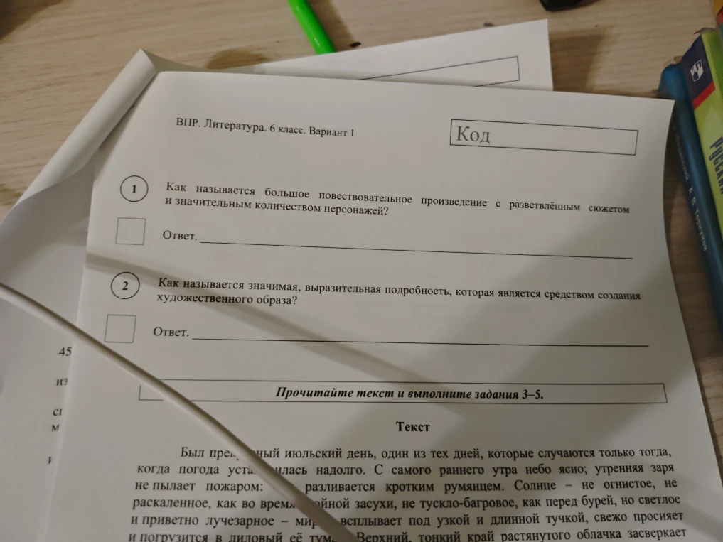 Как называется большое повествовательное произведение с разветвлённым сюжетом и значительным количеством персонажей?