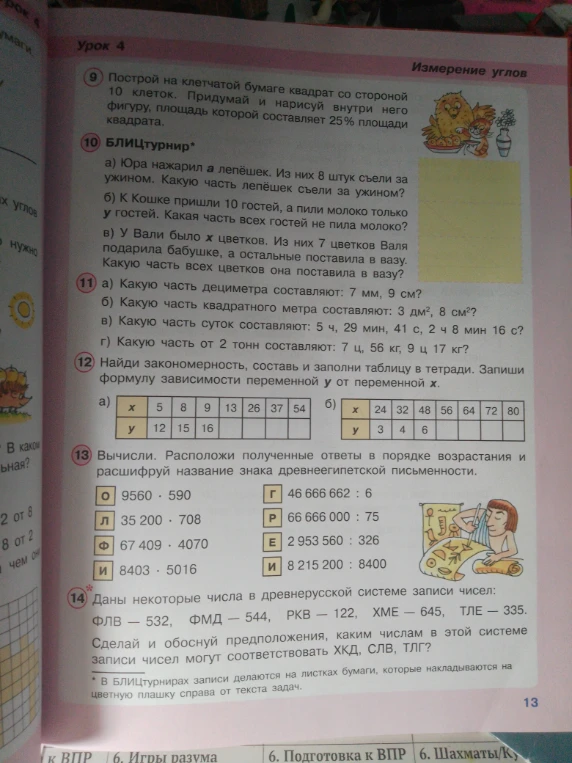 Построй на клетчатой бумаге квадрат со стороной 10 клеток. Придумай и нарисуй внутри него фигуру, площадь которой составляет 25% площади квадрата.