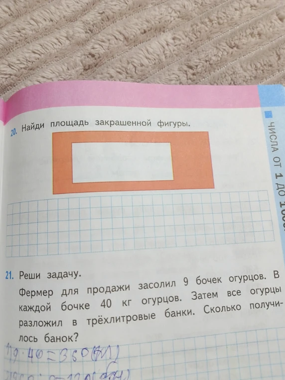 20. Найди площадь закрашенной фигуры.