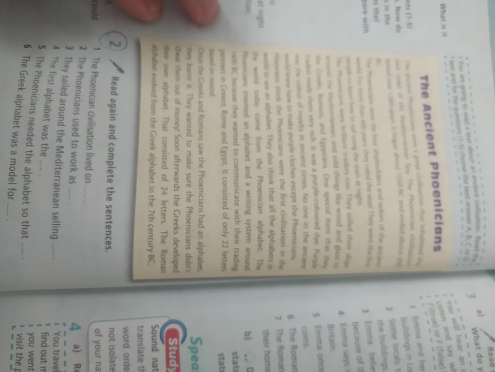 Read again and complete the sentences.