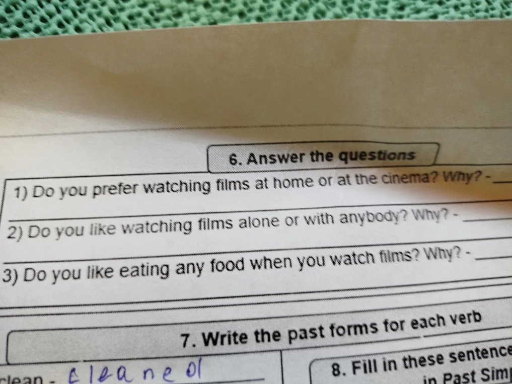 Do you prefer watching films at home or at the cinema? Why?