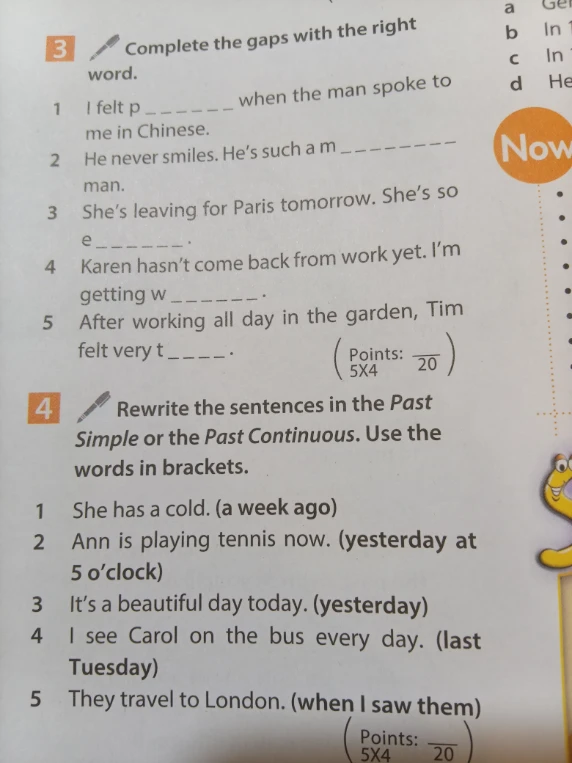 Complete the gaps with the right word.