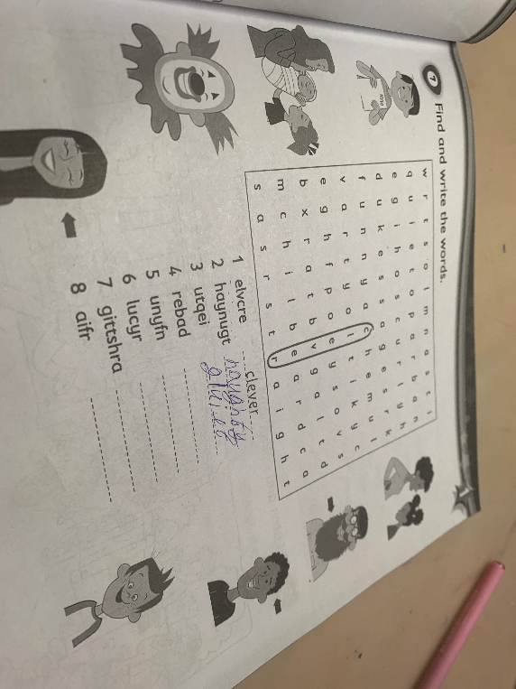 Find and write the words.
