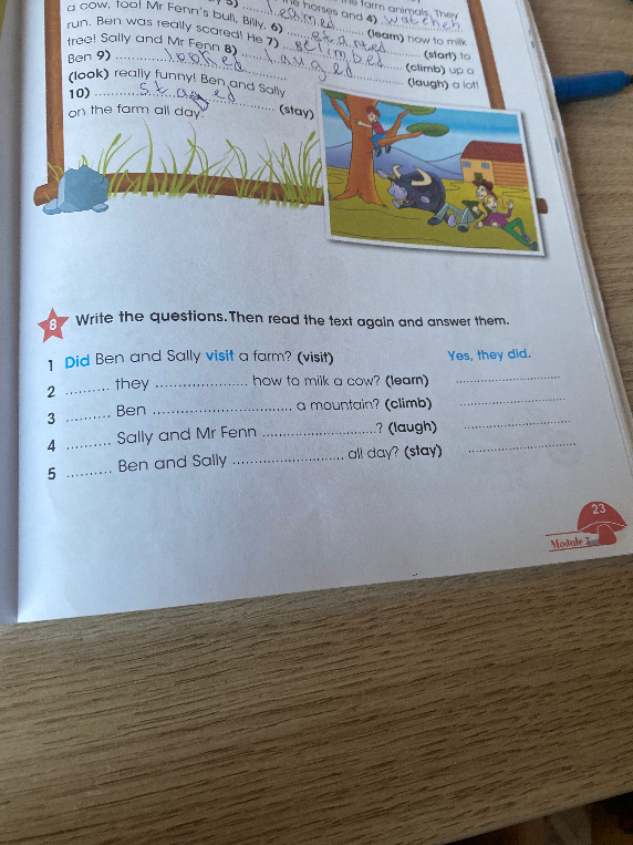 Write the questions.Then read the text again and answer them.