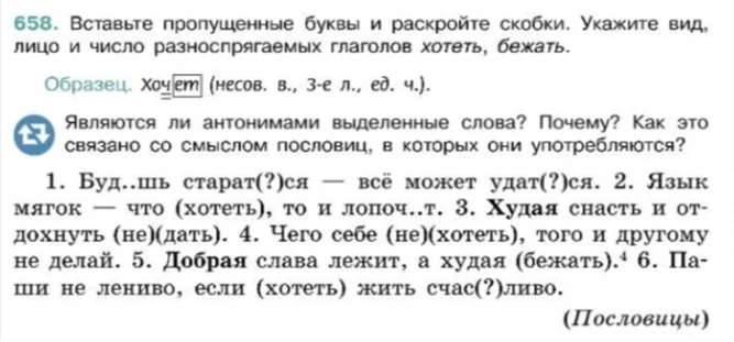 Вставьте пропущенные буквы и раскройте скобки. Укажите вид, лицо и число разноспрягаемых глаголов хотеть, бежать.