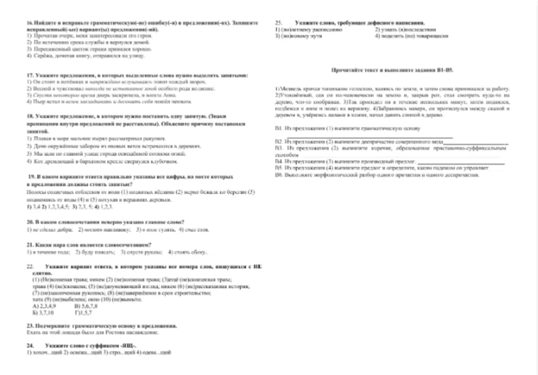 16. Найдите и исправьте грамматическую(-ие) ошибку(-и) в предложении(-ях).