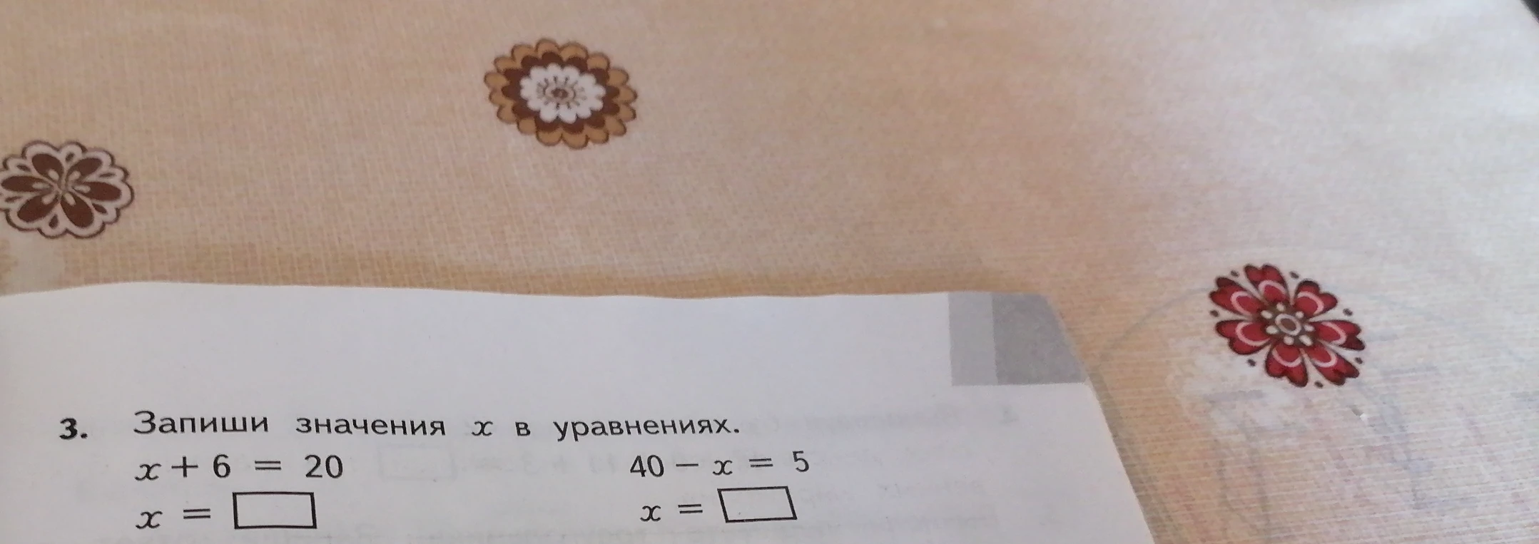 Запиши значения x в уравнениях.
