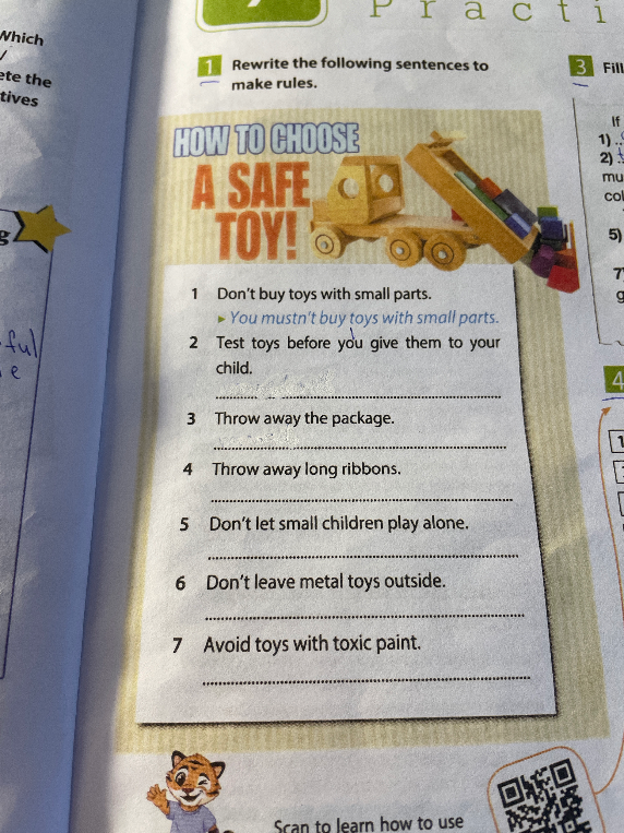 Rewrite the following sentences to make rules.