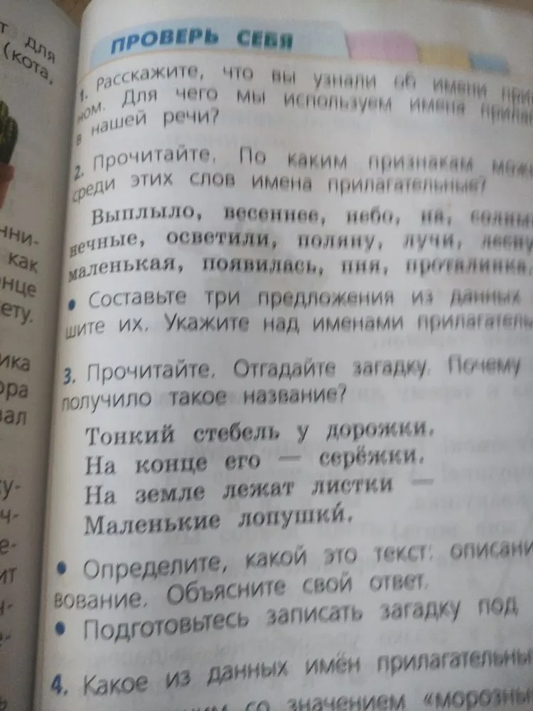 Расскажите, что вы узнали об имени прилагательном. Для чего мы используем имена прилагательные в нашей речи?