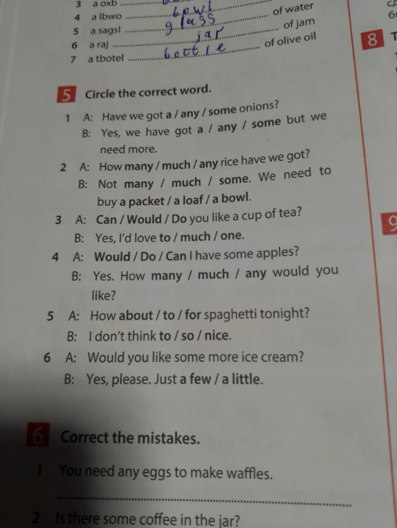 Circle the correct word.