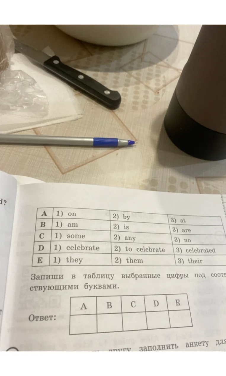 Прочитай рассказ. Вставь вместо каждого пропуска, обозначенного буквами А–Е, нужную грамматическую форму, выбрав её из трёх предложенных вариантов (1, 2 или 3).