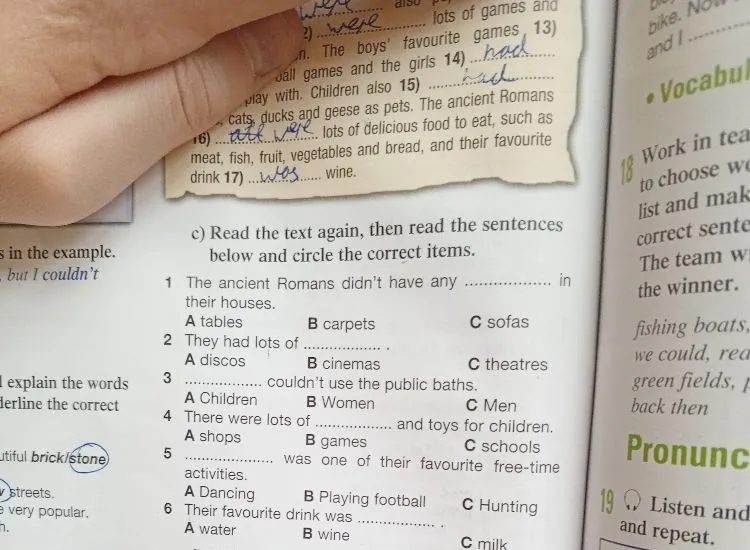 c) Read the text again, then read the sentences below and circle the correct items.