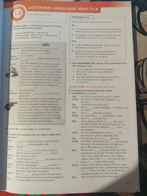 Complete gaps 1-3 with the phrases from the box.