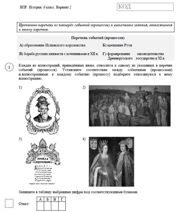 Прочтите перечень из четырёх событий (процессов) и выполните задания, относящиеся к этому перечню.