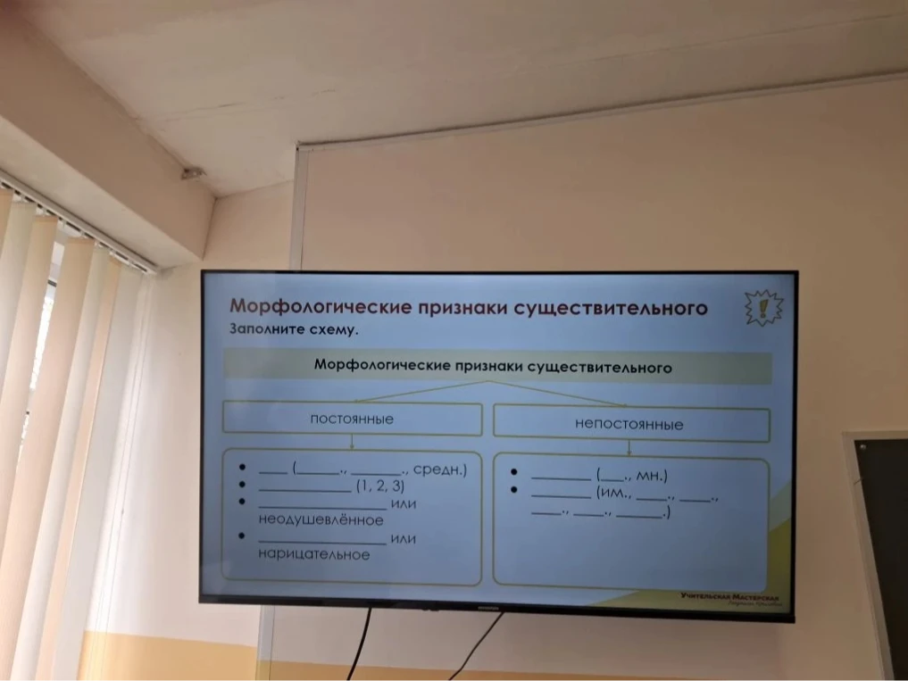 Морфологические признаки существительного Заполните схему.