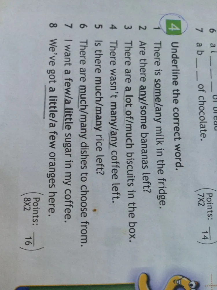 Underline the correct word.