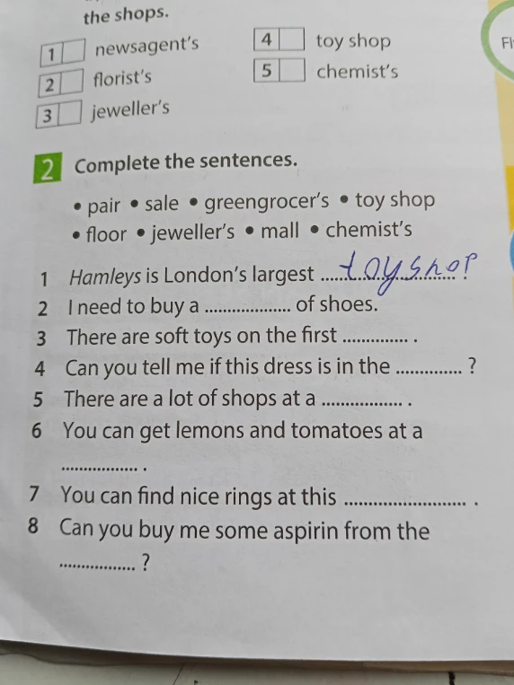 Complete the sentences.