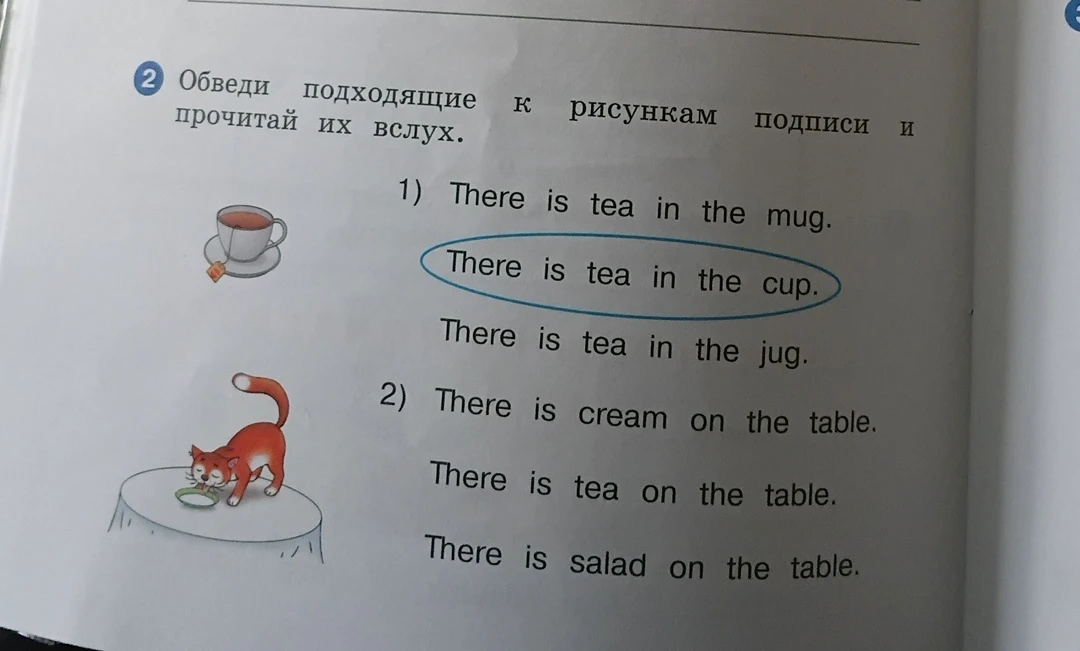 Обведи подходящие к рисункам подписи и прочитай их вслух.