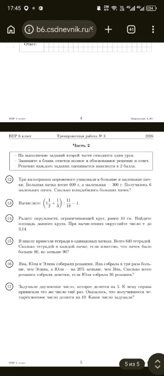 Три килограмма мороженого упаковали в большие и маленькие пачки.