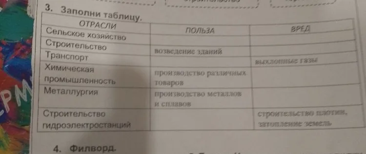3. Заполни таблицу.