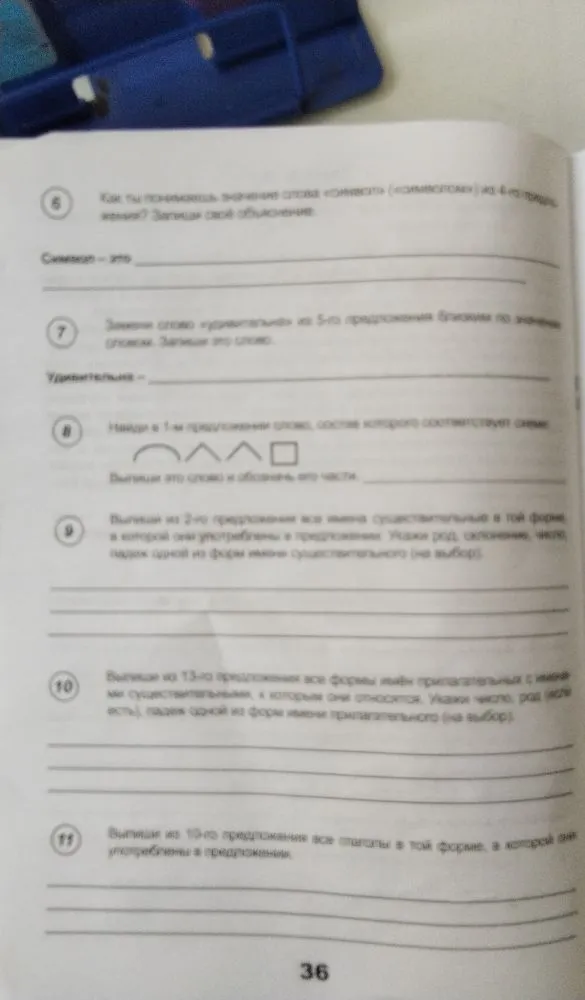 Прочитай текст и выполни задания 3-11. Запиши ответы на отведённых для этого строчках.