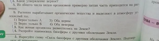 2. Какое утверждение верное? А. Из общего числа видов организмов примерно пятая часть приходится на растения.