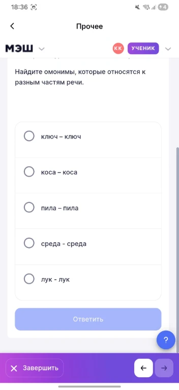 Найдите омонимы, которые относятся к разным частям речи.