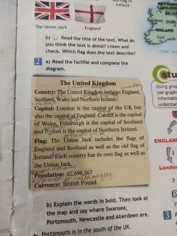 Read the factfile and complete the diagram.