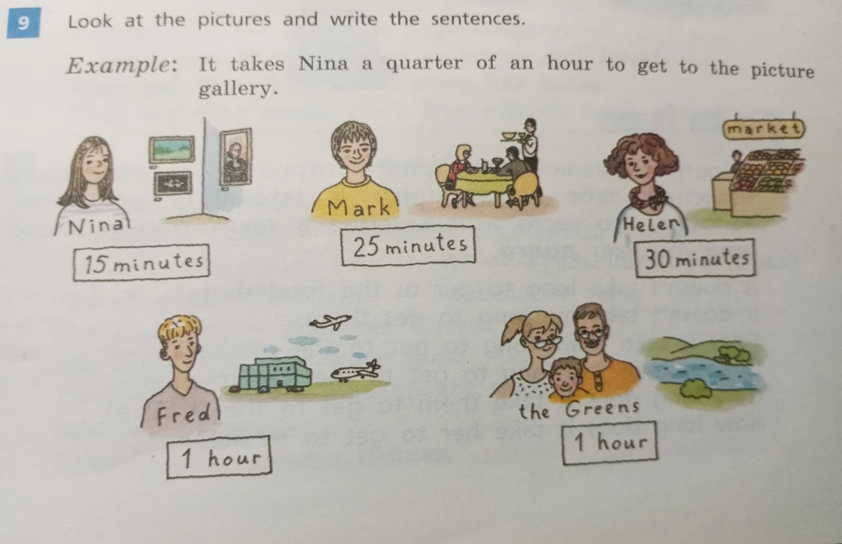 Look at the pictures and write the sentences.