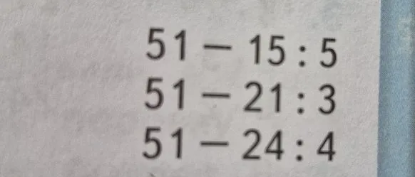 51 - 15 : 5