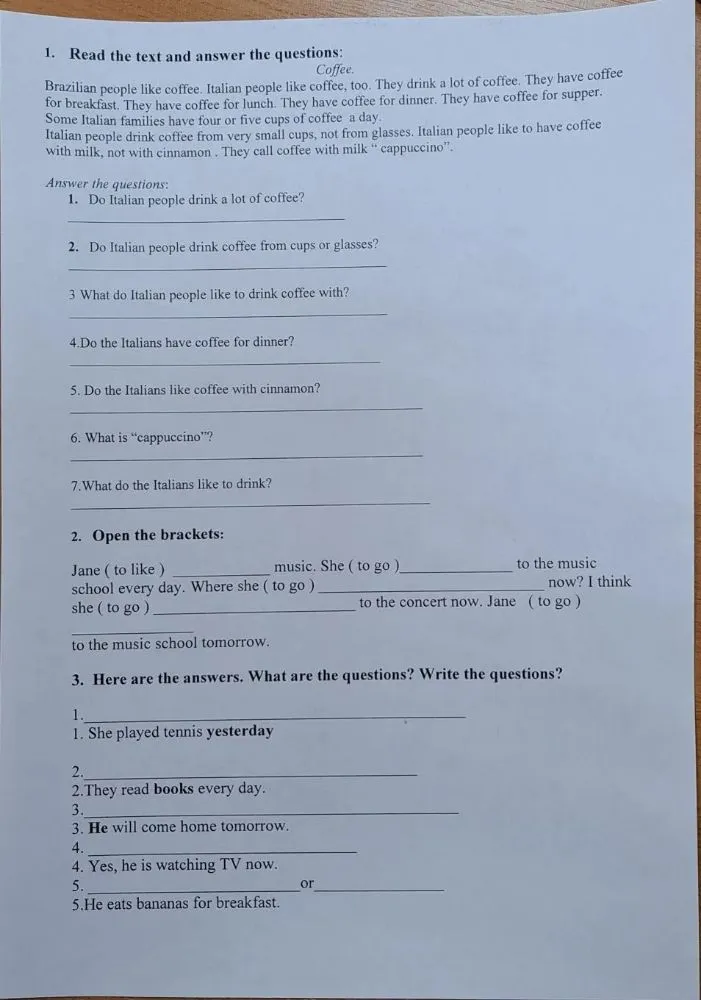 1. Read the text and answer the questions: