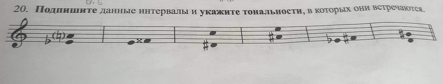 Подпишите данные интервалы и укажите тональности, в которых они встречаются.