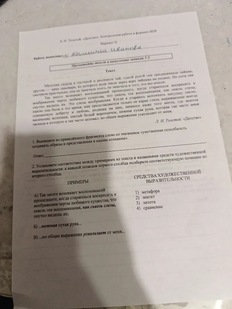 Выпишите из приведённого фрагмента слово со значением «умственная способность создавать образы и представления в нашем сознании».