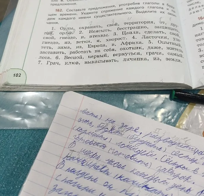 162. Составьте предложения, употребив глаголы в будущем времени. Укажите спряжение каждого глагола и падеж каждого имени существительного. Выделите их окончания.