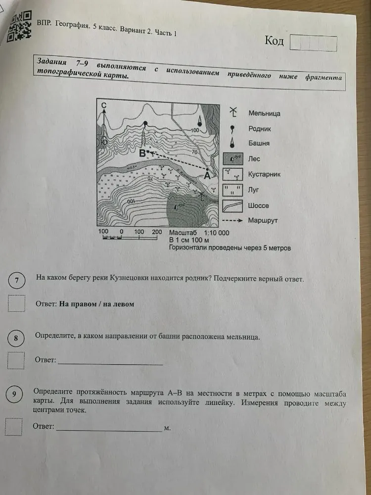 На каком берегу реки Кузнецовки находится родник? Подчеркните верный ответ.
