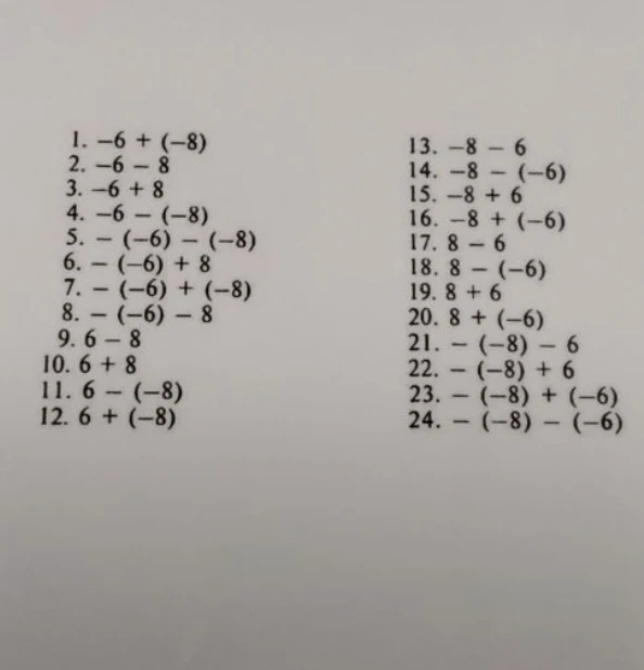 1. -6 + (-8)