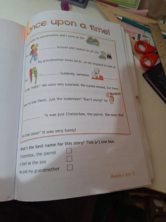 What's the best name for this story? Tick (√) one box.