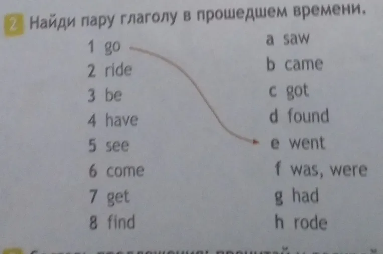 Найди пару глаголу в прошедшем времени.