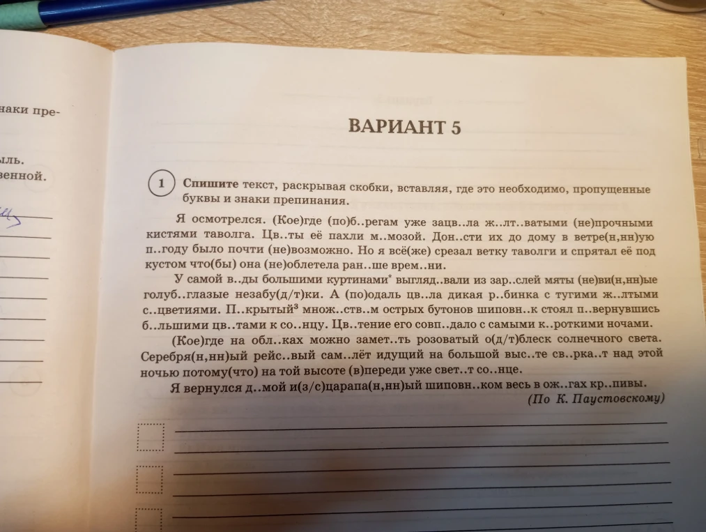 Спишите текст, раскрывая скобки, вставляя, где это необходимо, пропущенные буквы и знаки препинания.