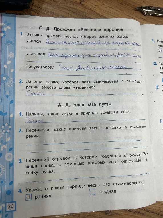 Напиши, какие звуки в природе услышал поэт.