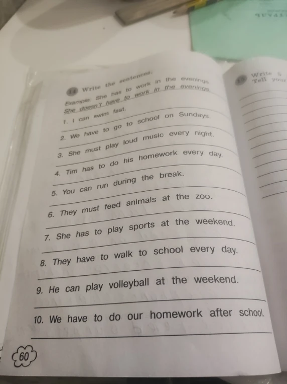 14. Write the sentences.