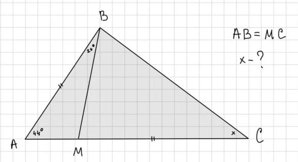 AB = MC, x = ?