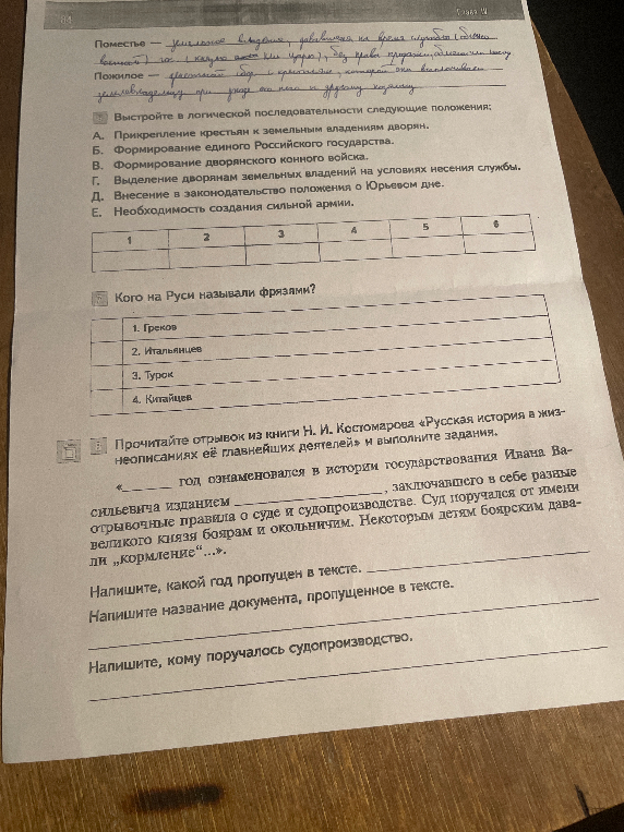 Выстройте в логической последовательности следующие положения: