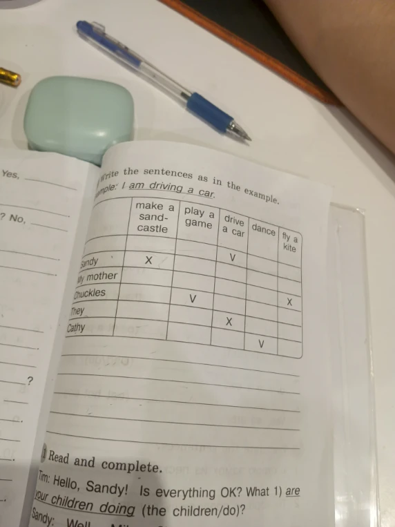 Write the sentences as in the example.