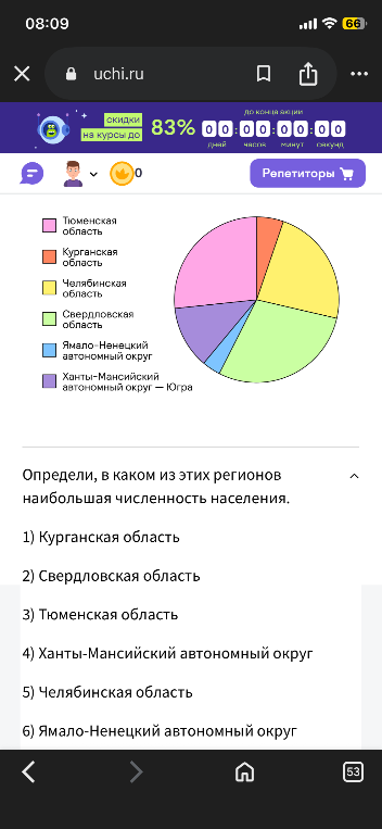 Определи, в каком из этих регионов наибольшая численность населения.