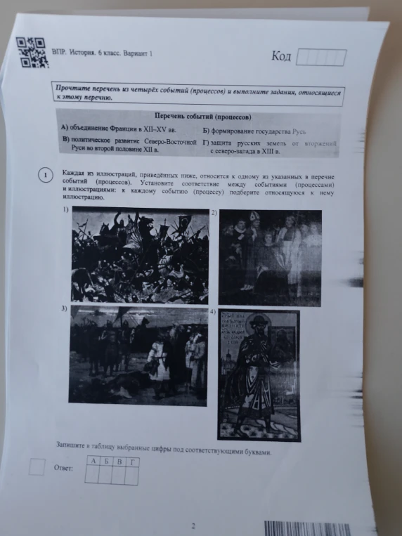 Каждая из иллюстраций, приведённых ниже, относится к одному из указанных в перечне событий (процессов). Установите соответствие между событиями (процессами) и иллюстрациями: к каждому событию (процессу) подберите относящуюся к нему иллюстрацию.
