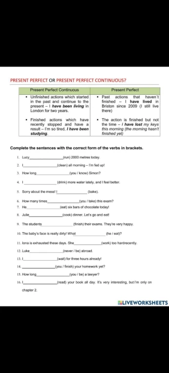 Complete the sentences with the correct form of the verbs in brackets.